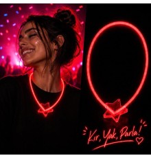 Glow Yıldız Kolye Neon Fosforlu Işıklı Kolye Kırmızı Renk
