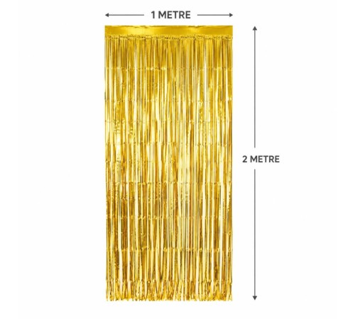 Gold Metalize Parti Perdesi 100x200 cm – Kapı ve Arka Fon Perdesi