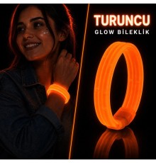 Turuncu Kalın Glow Bileklik – Kırılarak Yanan Parti ve Festival Bilekliği