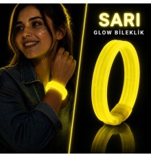Sarı Kalın Glow Bileklik – Kırılarak Yanan Parti ve Festival Bilekliği