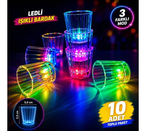 LED Işıklı Parti Bardağı Seti