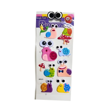 Puffy Stickers Googly Eyes Salyangozlar