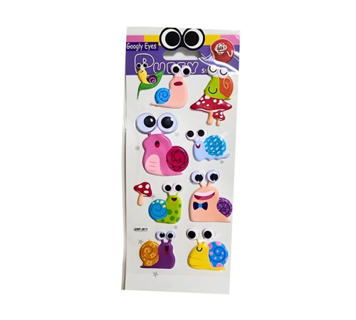 Puffy Stickers Googly Eyes Salyangozlar