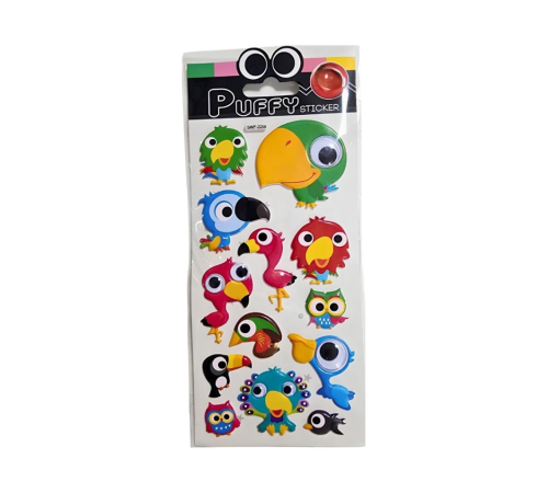 Oynar Gözlü Stickers Papağanlar