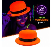 Neon Turuncu UV Parti Şapkası Plastik