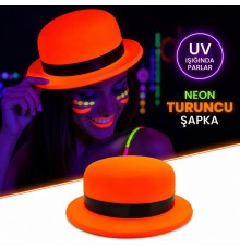Neon Turuncu UV Parti Şapkası Plastik