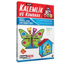 5304 Ahşap Kalemlik ve Kumbara Seti