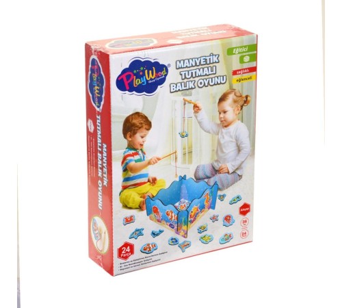 ONY-381 Onyıl, Ahşap, Manyetik Tutmalı Balık Oyunu