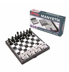1050170 Manyetik Satranç-Tavla 2si 1 Arada -okey