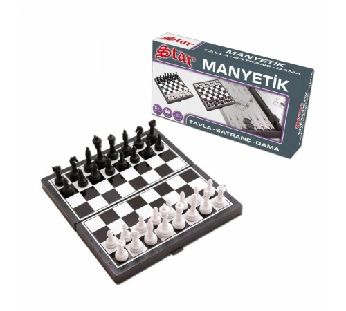 1050170 Manyetik Satranç-Tavla 2si 1 Arada -okey