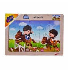 ONY-85-86-87-88 Ahşap Eğitici Puzzle Sporlar -Onyıl