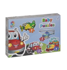LCBYB00 Kids Baby Puzzles - Taşıtlar / 2+2+3+4 Parça Puzzle / +1 yaş