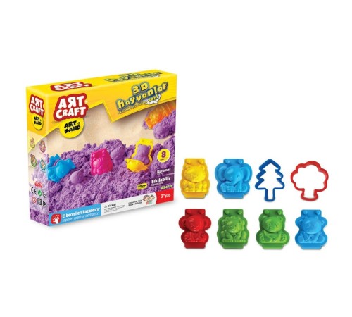 03612 , Artsand 3D Hayvanlar Kum Seti 500 gr / +3 yaş