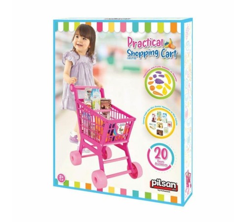 07 608 Pratik Pembe Market Arabası (meyve ve sebze)