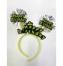 Happy Birthday Neon Renk Doğum Günü Tacı 12 Adet