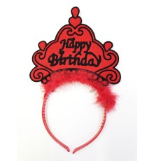 Happy Birthday Yazılı Neon Renk Taç 12 Adet