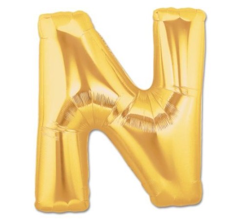 N Harf Folyo Balon Altın Renk  40 inç