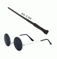 Pttr Asası 30 cm ve Siyah Metal Çerçeveli Pttr Gözlüğü Seti