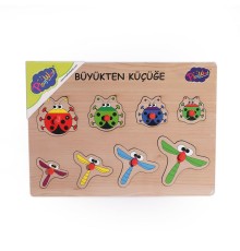 131-132 ONY Ahşap Tutmalı Puzzle Büyükten Küçüğe -Onyıl
