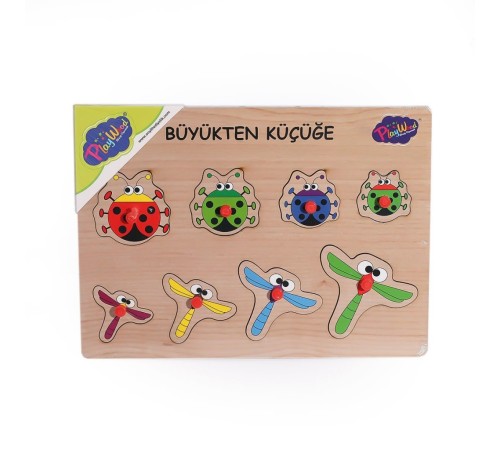 131-132 ONY Ahşap Tutmalı Puzzle Büyükten Küçüğe -Onyıl
