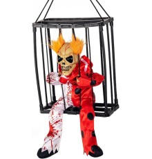 Hareketli Sesli Sensörlü Mahkum Joker İskelet Dekorasyon 22x27 cm