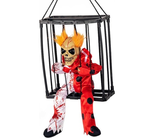 Hareketli Sesli Sensörlü Mahkum Joker İskelet Dekorasyon 22x27 cm