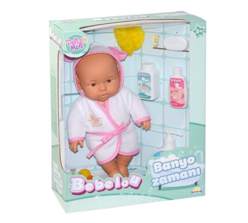 030031 man, Bebelou Banyo Zamanı Bebek Seti, 35 cm / +3 yaş