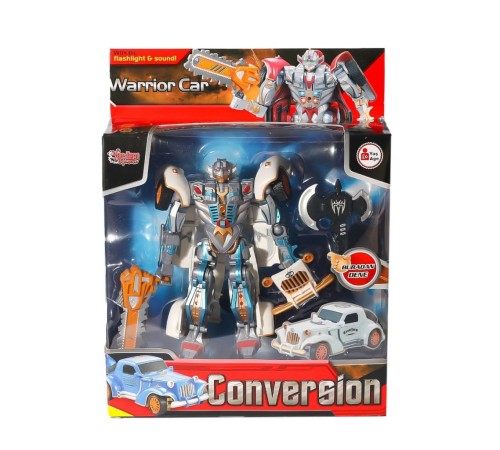 HW-668-1-2 Işıklı Dönüşebilen Robot Araba -Vardem