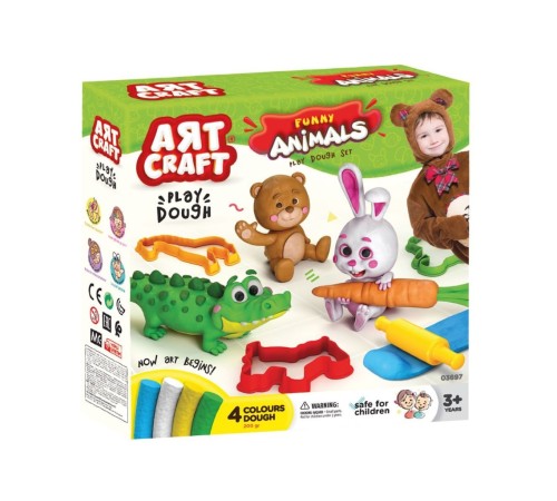 03697 Eğlenceli Hayvanlar Hamur Set 200 gr