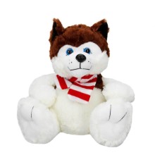 Oturan Husky Atkılı Peluş Köpek 30 cm