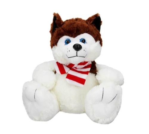 Oturan Husky Atkılı Peluş Köpek 30 cm