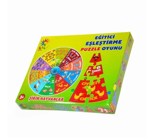 Şirin Hayvanlar İngilizce Eğitici Puzzle
