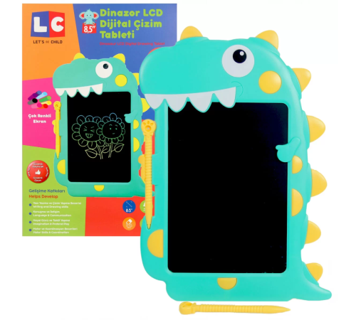 LCD Dijital Renkli Dinozor Çizim Tableti 8,5 İnç