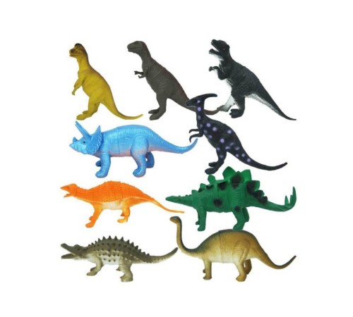 0714 Dinozorların Dünyası Poşetli 9'lu Hayvan Oyun Seti