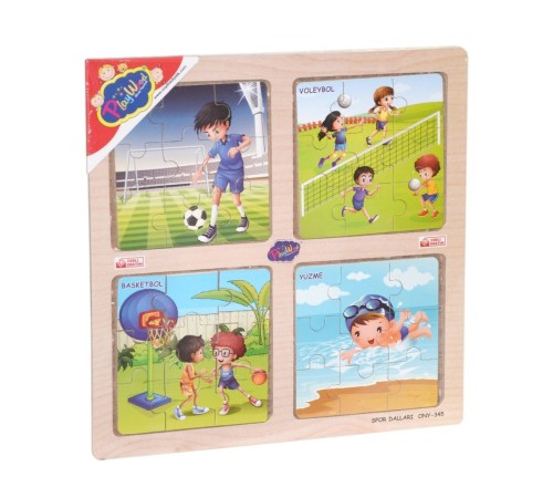 ONY-343/344/345/346 Ahşap Eğitici 4'lü Puzzle -Onyıl