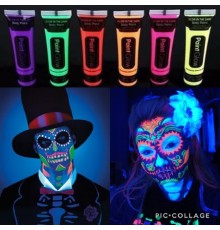 Neonlu Glow Parti Yüz Boyası 6 Renk 6 Adet