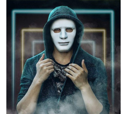 Beyaz Renk Hip Hop Anonim Jabbawockeez Dans Maskesi 18x19 cm