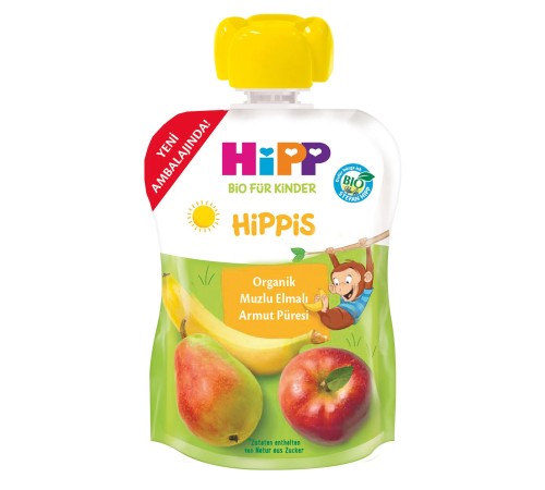 Organik Muzlu Elmalı Armutlu Meyve Püresi 100 Gr