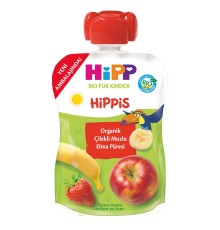 Organik Çilekli Muzlu Elmalı Meyve Püresi 100 Gr