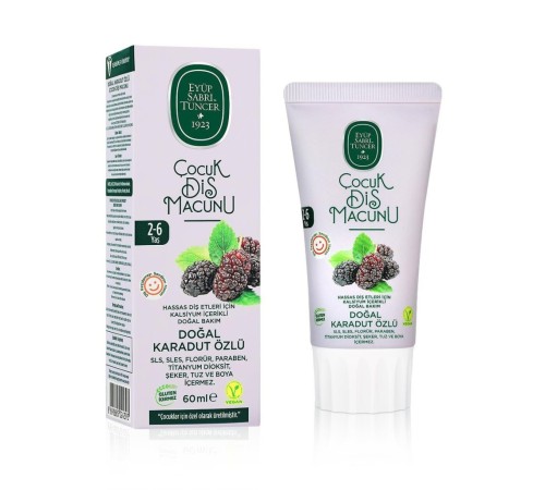 Doğal Karadut Özlü Diş Macunu 2-6 Yaş 60 ml