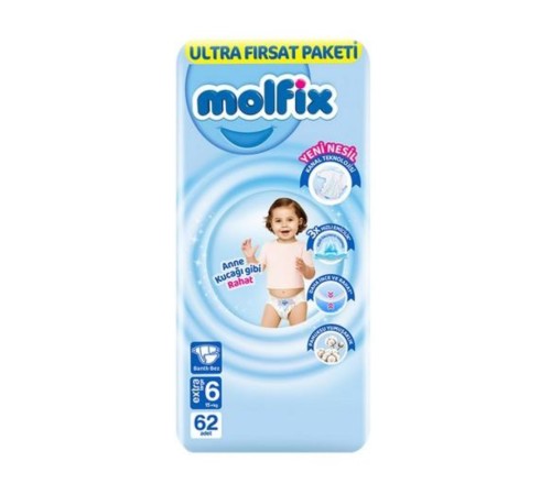 Bebek Bezi Ultra Fırsat Paketi 6 Beden 15+ Kg 62 Adet