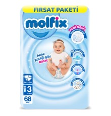 Bebek Bezi Fırsat Paketi 3 Beden 4-9 Kg 68 Adet