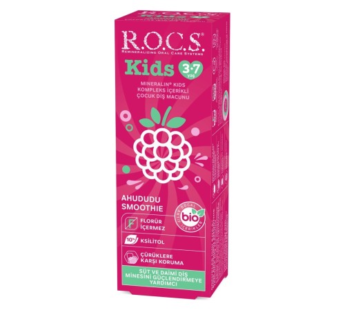 .Kids Ahududu Smoothie Tadında Florürsüz Diş Macunu 45 Gr