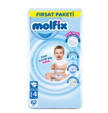 Bebek Bezi Fırsat Paketi 4 Beden 7-14 Kg 62 Adet