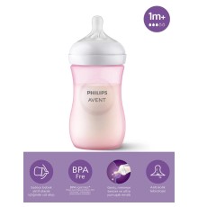 Doğal Tepkili Natural Response PP Biberon 260 ml 1+ Ay Pembe