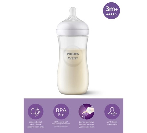 Doğal Tepkili Natural Response PP Biberon 330 ml 3+ Ay