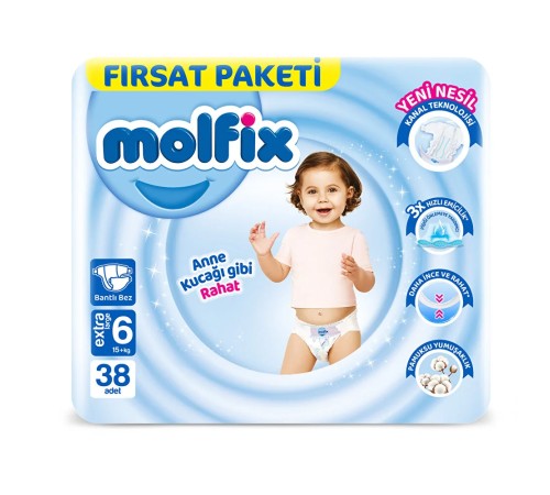 Bebek Bezi Fırsat Paketi 6 Beden 15+ Kg 38 Adet