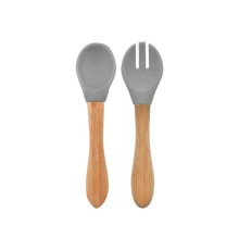 Mama Kaşığı ve Çatal Seti Powder Grey