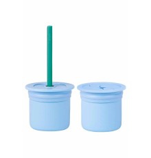Ham+Hüp Pipetli Silikon Bardak Seti Mineral Blue / Aqua Green