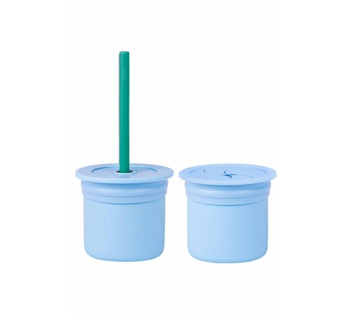 Ham+Hüp Pipetli Silikon Bardak Seti Mineral Blue / Aqua Green